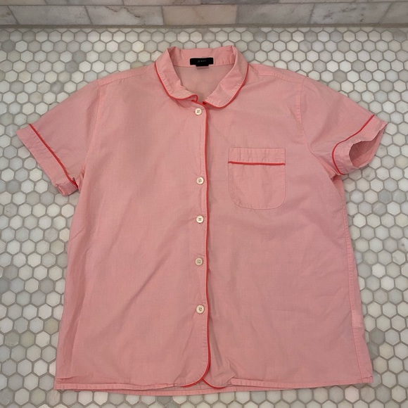J. Crew Pink Pajama Set Shorts/Short Sleeve. Large - Picture 3 of 10